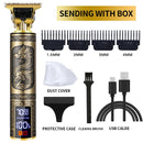 Aparador de cabelo barbeiro LCD máquina de cortar cabelo máquina de corte de cabelo barba aparador profissional homem barbeador aparador T9 USB recarregável