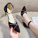 Sapatos Femininos Rimocy Moda Cristal Amarração Cruzada Sapatos Dedo pontiagudo Sapatos de Noiva Mulher Elegante Salto Fino Sapatos de Festa