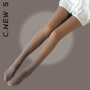C.New S Mulheres Leggings Inverno Quente Translúcido Sólido Veludo Calças Grossas Femininas Cintura Alta Sexy Meia-calça Elasticidade
