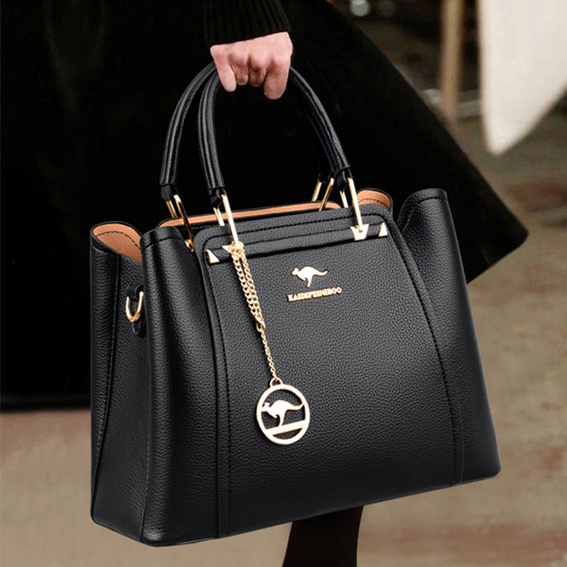 Bolsas femininas de couro macio designer de luxo 3 camadas bolsa tiracolo bolsa feminina bolsa mensageiro de grande capacidade para compras