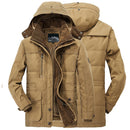 jaquetas casaco masculino outono moda com capuz casual tático militar parkas masculino Homens inverno novo lã quente grosso parkas