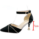 Sapatos Femininos Rimocy Moda Cristal Amarração Cruzada Sapatos Dedo pontiagudo Sapatos de Noiva Mulher Elegante Salto Fino Sapatos de Festa