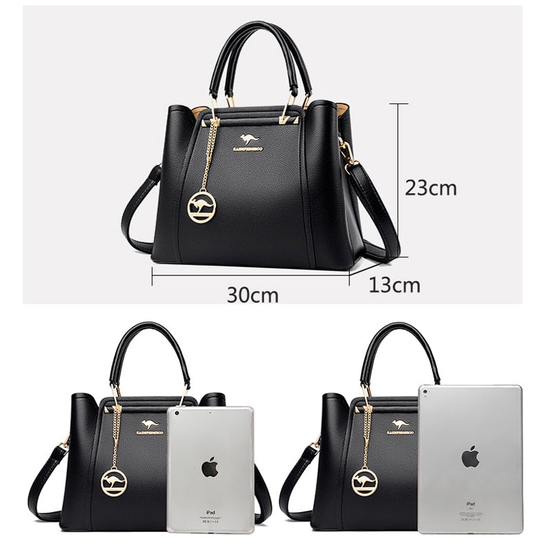 Bolsas femininas de couro macio designer de luxo 3 camadas bolsa tiracolo bolsa feminina bolsa mensageiro de grande capacidade para compras