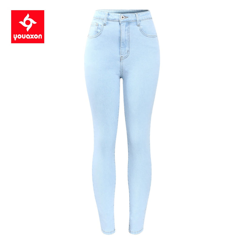 Calças Jeans Lápis Femininas Jeans Feminino de Cintura Alta Jeans Feminino Elástico Feminino