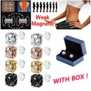 Brincos de orelha magnéticos de desintoxicação de 8 mm masculinos e femininos brincos redondos ímã cristal pedra brinco sem furo de orelha pregos de orelha com caixa