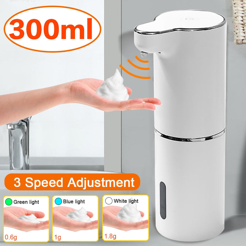 Dispensador de sabonete de espuma Automático Sensor sem toque USB Máquina de espuma inteligente 300ML Distribuidor de sabonete líquido infravermelho Bomba Desinfetante para as mãos