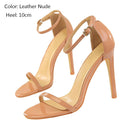 Charmoso Sapatos Femininos Sandálias de Salto Alto Sapatos Stiletto Sandálias de Verão Fivela de Tornozelo Sapatos de Festa de Casamento 10cm 8cm