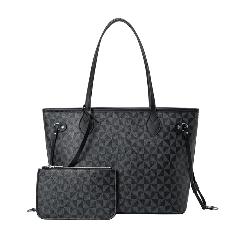 Bolsas de ombro e conjuntos de bolsas para mulheres 2023 nova bolsa de luxo designer de couro grande comprador compras moda bolsas xadrez