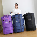 Polegada Bagagem Rolável Multicamadas Expandida Viagem com Rodas Oxford Mala Preto Homens Mulheres Dobrável Viagem de Fim de Semana XA856F