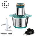 Triturador 2 velocidades 220-240V 250W aço inoxidável de alta potência 2L capacidade picador elétrico moedor de carne picador processador de alimentos fatiador