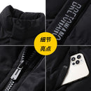 Jaquetas Casuais com Capuz Outwear Engrossar Roupas Esportivas Masculinas Jaquetas Acolchoadas de Algodão Jaqueta Corta-vento Sólida  Inverno Quente Masculino Parkas Casacos