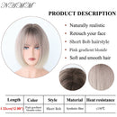 Perucas Sintéticas Femininas NAMM Marrom Rosa Gradiente Cor Loira Curta Reta Bob Perucas Cosplay Cabelo Falso Peruca Natural Resistente ao Calor