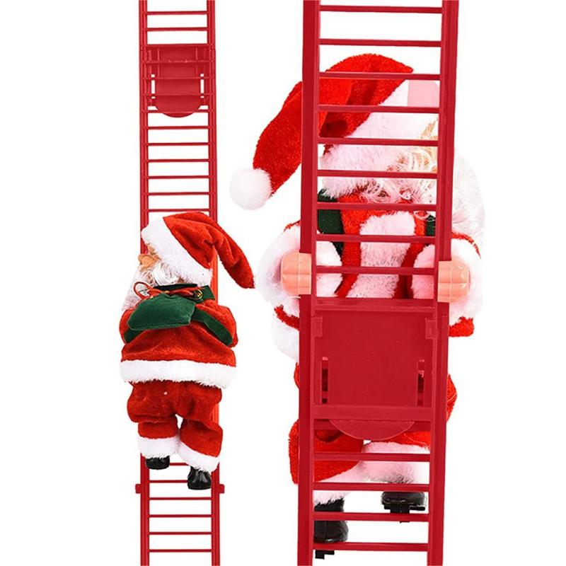 Escada Elétrica de Escalada Música Papai Noel Árvore de Natal Pendurada Decoração Ornamento de Natal Decoração para Casa Presente de Ano Novo