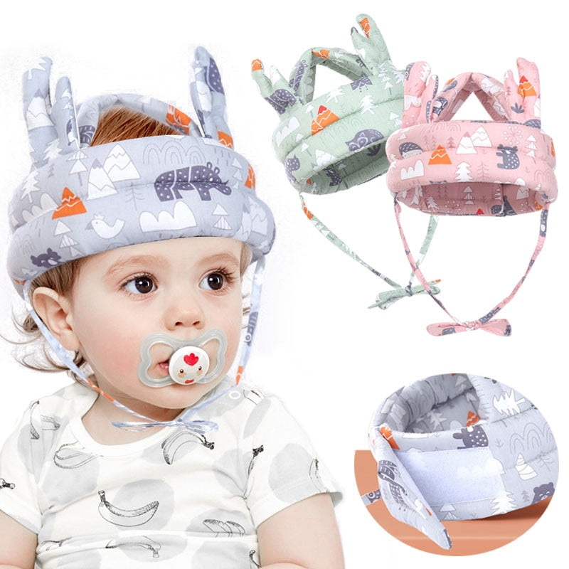 Boné infantil para bebês Chapéu protetor anti-colisão Capacete de segurança para bebês Macio e confortável Cabeça Segurança e proteção ajustável