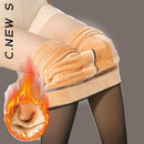 C.New S Mulheres Leggings Inverno Quente Translúcido Sólido Veludo Calças Grossas Femininas Cintura Alta Sexy Meia-calça Elasticidade
