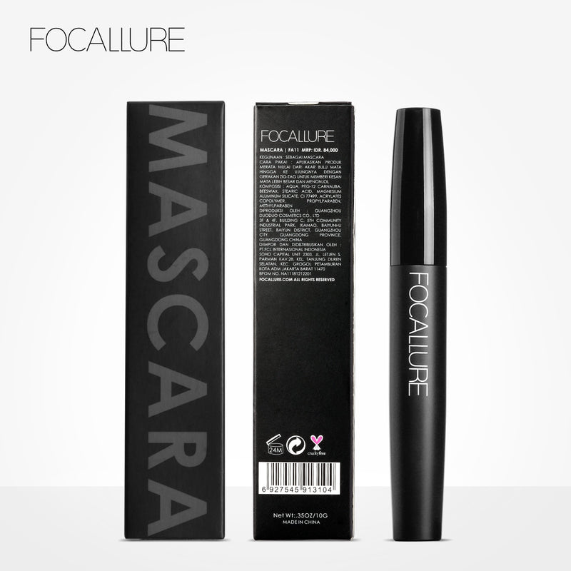 FOCALLURE Curled Lashes Alonging Mascara À prova d'água Longa duração Cílios pretos Extensão de cílios Pincel para cílios Beleza Maquiagem