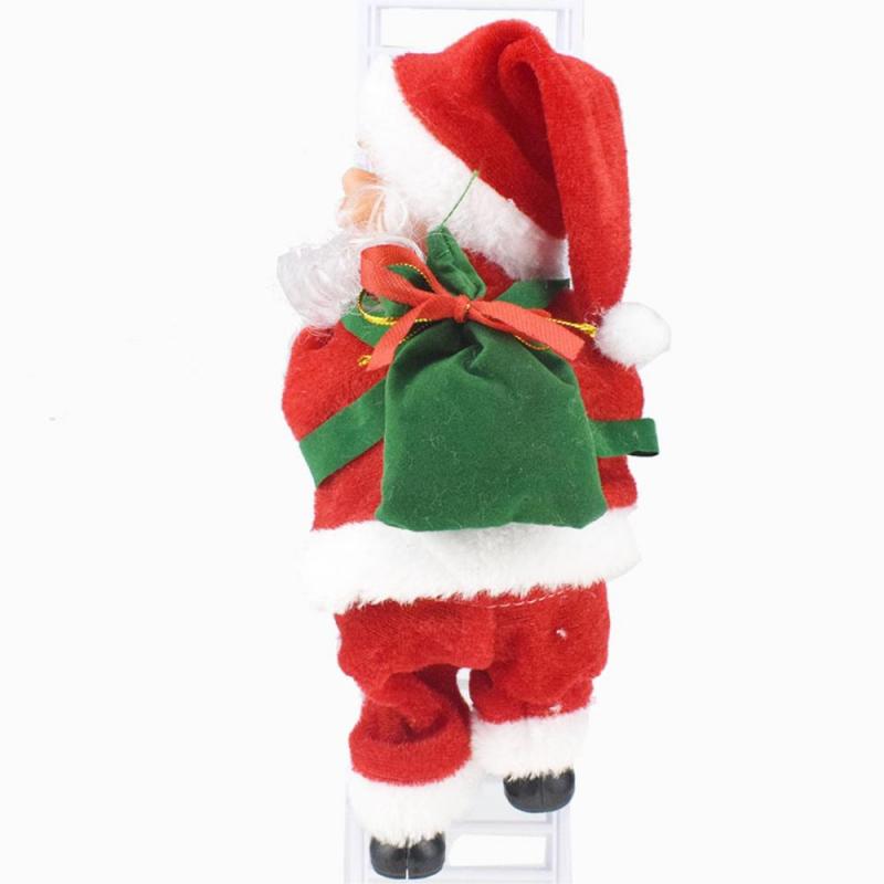 Escada Elétrica de Escalada Música Papai Noel Árvore de Natal Pendurada Decoração Ornamento de Natal Decoração para Casa Presente de Ano Novo