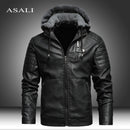 Jaquetas de Couro Casaco Motorcylce Casual Fleece Engrossar Motocicleta Jaqueta PU Motociclista Quente Couro Masculino Roupas de Marca